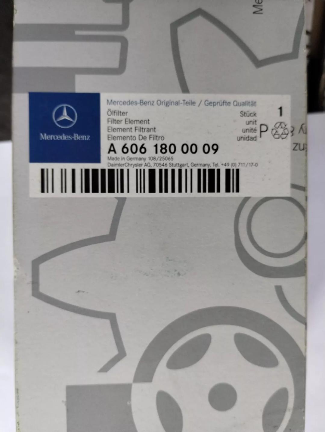 ORIGINAL Mercedes, oil filter No: A6061800009