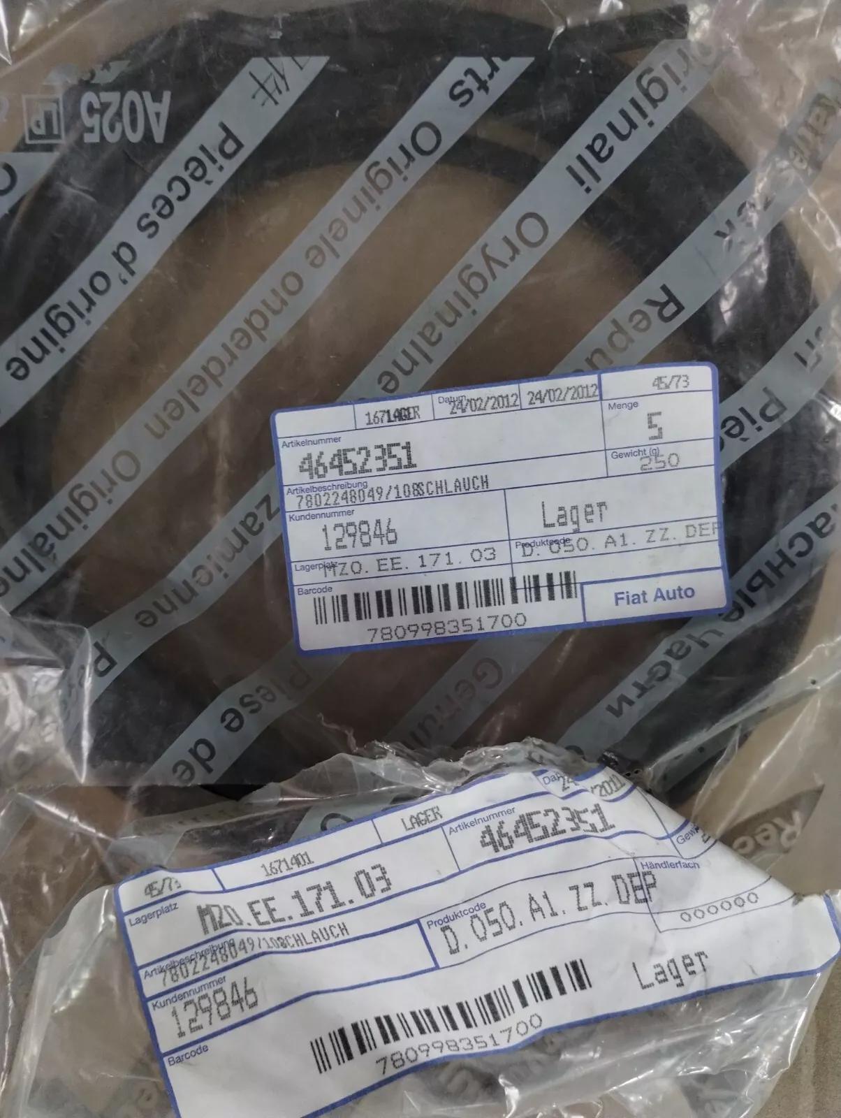 Genuine Fiat, Lancia, Alfa Romeo flex hose. Nr: 46452351