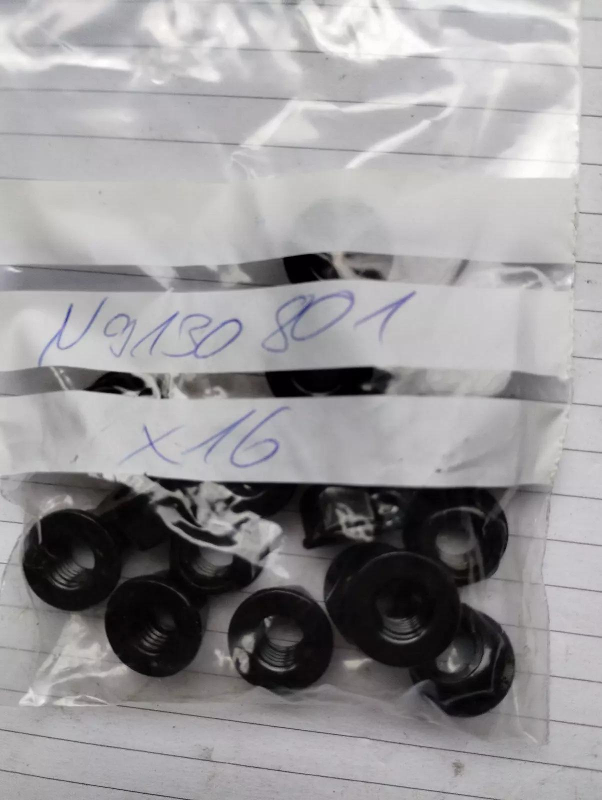 ORIGINAL VW GROUP PARTS, HEXAGON NUT. 16 PCS. Nr: N9130801