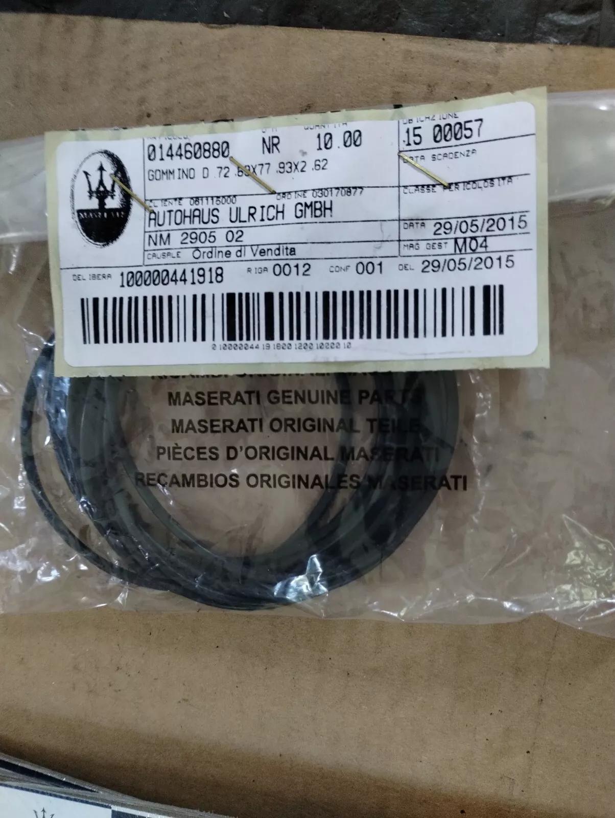 Genuine Maserati Rubber Washer. Nr: 14460880